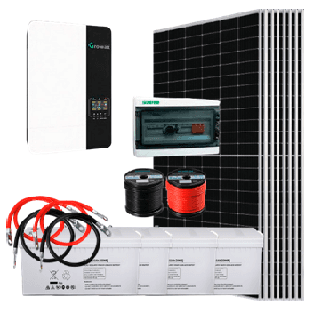 Kit doméstico de 3 kWh a 110 V con inversor cargador Growatt 3000W 48V (stackable)