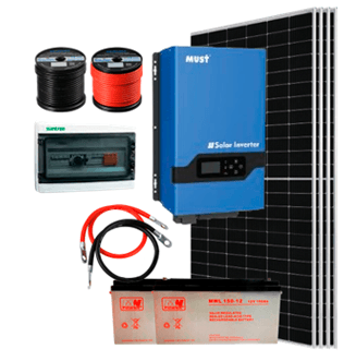 Kit de 3 KWh 110V con inversor cargador Must 3000W 24V