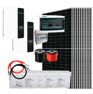 Kit de 6 KWh fase dividida 110/220V con inversores Growatt 3000W 48V conectados en paralelo